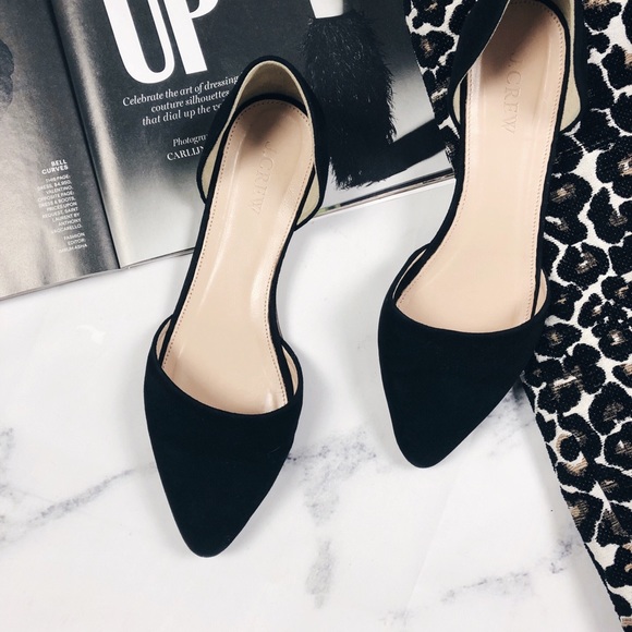 J. Crew Shoes - J. Crew Black Flats D’Orsay Suede Leather